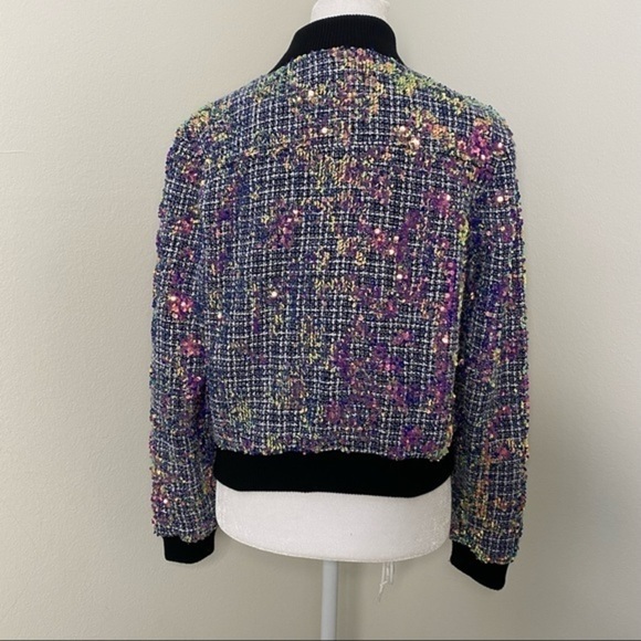 GUESS tweed sequined deep neckline jacket - Picture 2 of 7